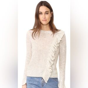 Rebecca Taylor Cream Ruffle Sweater